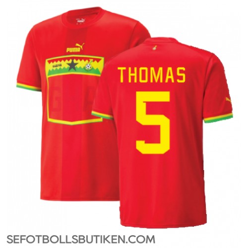 Ghana Thomas Partey #5 Replika Borta matchkläder VM 2022 Korta ärmar